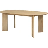 Drego 78.50" Oval Dining Table in Natural White Wash Wood